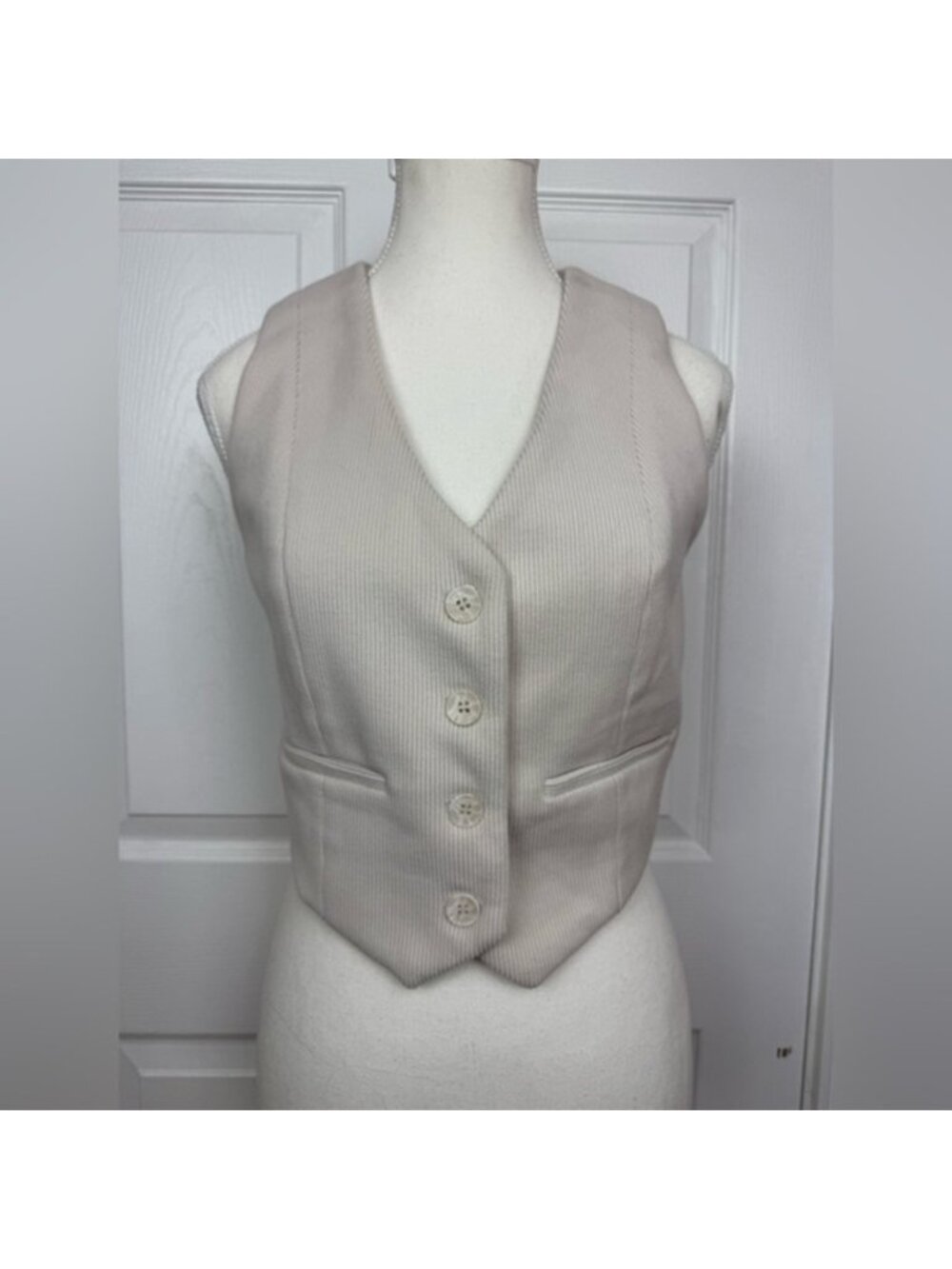 House of Harlow 1960 Off White Corduroy Vest XS